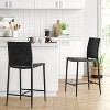 Wellfleet Woven Faux Leather Metal Base Counter Height Barstool - Threshold™ - 2 of 4