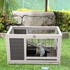 LAOTIES 2 Storey Wooden Pet House for Small Animals,Indoor Cage with Mesh Roof,Pull Out Tray - 2 of 4