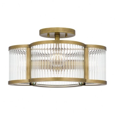 Quoizel Lighting Aster 4 - Light Semi-Flush Mount in  Weathered Brass