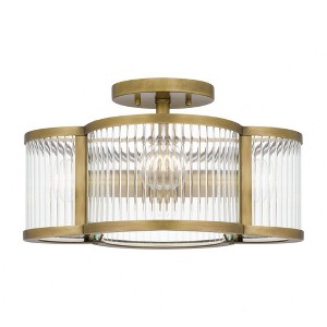 Quoizel Lighting Aster 4 - Light Semi-Flush Mount in  Weathered Brass - 1 of 4