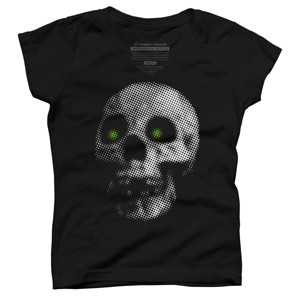 Girl's Design By Humans Giant Halloween Skull By robotface T-Shirt - 1 of 3
