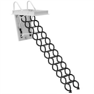 Topteng 12 Steps Black Loft Wall Folding Pulldown Attic Ceiling Ladder - 1 of 4