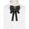 INSPIRE CHIC Women's Ribbon Bow Brooch Tweed Plaid Tie Pin Alloy Rhinestone Suitable for Uniforms - 4 of 4