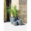 Set of 3 17" Kante Lightweight Modern Seamless Outdoor Concrete Oval Planter Charcoal Black - Rosemead Home & Garden, Inc. - 4 of 4
