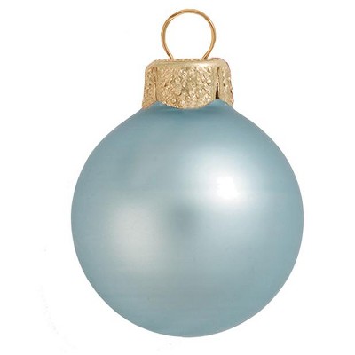 Northlight 2ct Matte Glass Ball Christmas Ornament Set 6" - Baby Blue