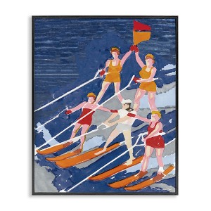 Stupell Industries Retro Water Ski Show Pyramid Framed Giclee Art, Black, 11" x 14" - 1 of 4