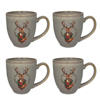 Courtside Market Holiday Buck Cozy Mug 4 Piece Set