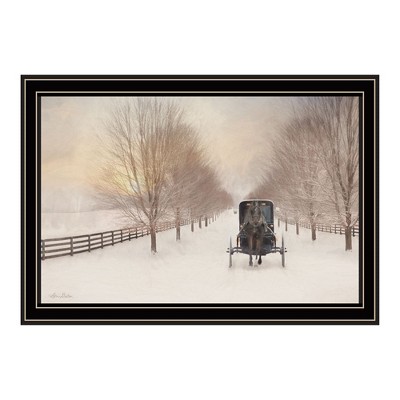 HomeRoots Snowy Amish Lane Black Framed Wall Art