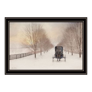 HomeRoots Snowy Amish Lane Black Framed Wall Art - 1 of 4