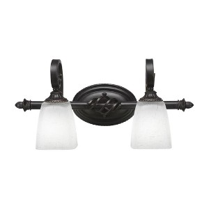 Toltec Lighting Elegante 2 - Light Vanity in  Dark Granite with 4.5" Square White Muslin Shade - 1 of 1