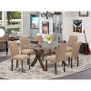 HomeStock 7-Pc Multi-Color Solid Wood Top-Rectangular Upholstered Dining Room Set with High Back-Seats 4 - 2 of 4