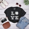 Womens LOVE Lucky Clover Saint Patricks Day Cute Green St. Paddys Shamrock T Shirt - Crazy Dog Women's T Shirt - 3 of 4