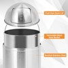GustoWave 13 Gallon/18.5 Gallon Trash Can, Garbage Can with Push Lid, Heavy Duty Stainless Steel Waste Bin with Removable Inner Bucket, Trash Bin - 2 of 4