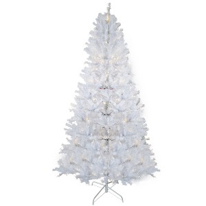 6.5 Ft Prelit Artificial Christmas Tree, Black Christmas Tree with 250 Warm White LED Lights & 818 Branches - 1 of 4