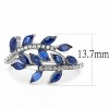 Slickblue Women's London Blue & Clear Spinel Ring in Polished Stainless Steel, Marquise Cut, Timeless & Stylish, Size 5-10 - 3 of 4