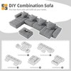 Whisen Modern Oversized Modular Sectional Sofa with 2 Ottoman, 2 Seat Sparkling Chenille Fabric and 4 Pillows, 4-Piece DIY Combination - 4 of 4