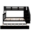 PAGED Modern Wooden Bunk Bed Loft Bed with Desk, Twin over Full Bed Frame with Drawers, Shelves, Stairs and Guardrail for Kids, Teens, Adults - 2 of 4