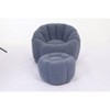 Lyngins Teddy Fabric Bean Bag Chairs for Kids and Adults,Comfy Lazy Chairs with Memory Foam and Footstool for Living Room - 4 of 4
