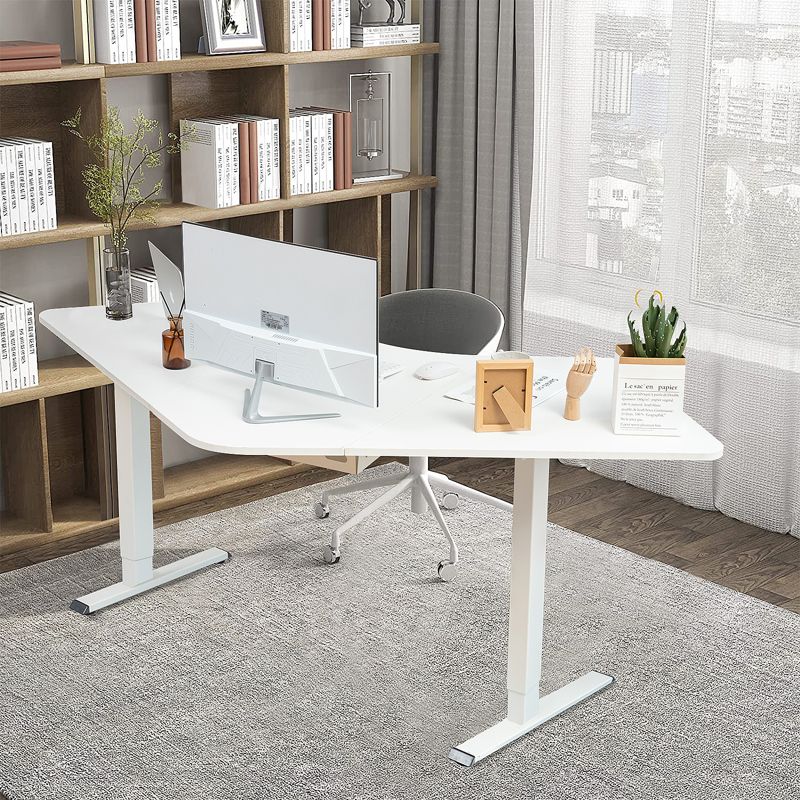 Costway Electric Sit Stand Desk Frame Dual-motor Height-adjustable Standing Desk Base with 3 Memory Positions & Touch Control Panel Home Office, 2 of 10