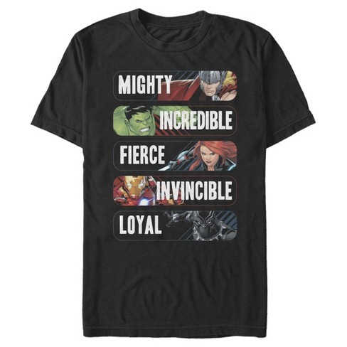 Men's Marvel Mighty Incredible Fierce T-shirt - Black - Medium