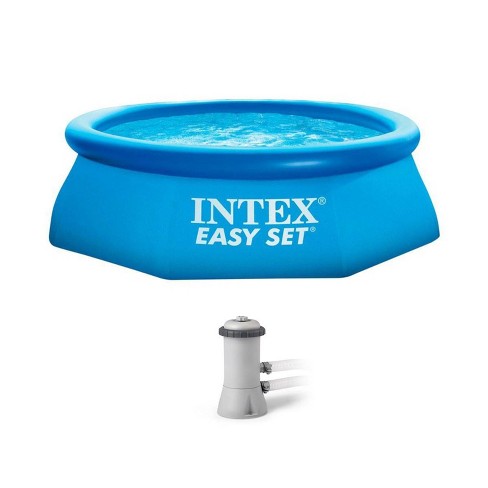 Intex 8ft Easy Set Inflatable Above Ground Round Swimming Pool and Pool  Cover & Reviews