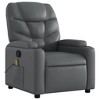 vidaXL Gray Leather Recliner Chair, 6-Point Vibration Massage, Adjustable Backrest & Footrest - 4 of 4