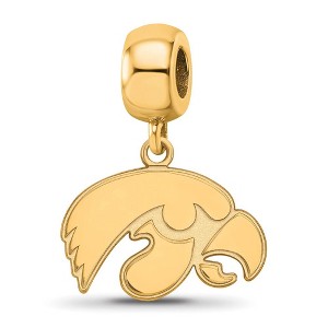 Black Bow Jewelry 14k Yellow Gold Plated Sterling Silver Iowa Hawkeyes NCAA Bead Charm - 1 of 4
