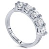 Pompeii3 1ct Five Stone Natural Round Diamond Wedding Anniversary Ring 14K White Gold - 3 of 4