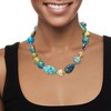 Ross-Simons Italian Blue, Green and Golden Murano Glass Bead Necklace in 18kt Gold Over Sterling - 2 of 4