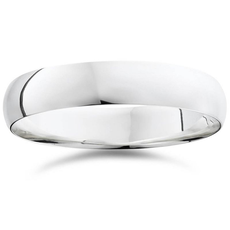 Pompeii3 5mm Dome High Polished Wedding Band 10K White Gold, 1 of 4