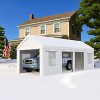 13x25 Foot Heavy-Duty Carport - UPF 50+ Waterproof Poly Canopy, Powder-Coated Steel Frame, 6 Doors & 4 Windows, Quick 60-Min Assembly - 3 of 4