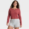 Women's Ribbed Pajama Cardigan - Auden™ - 3 of 4
