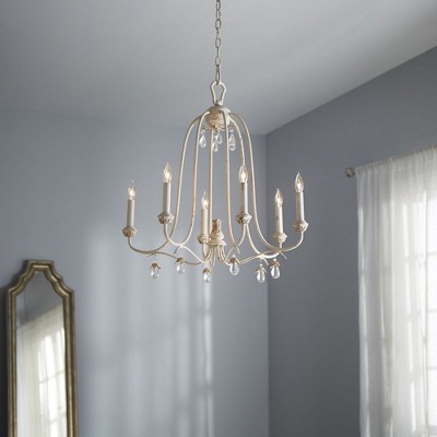 Venice Elegance 27" White Transitional 6-Light Chandelier