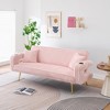 GlasFlength Sofas Contemporary Sofa with Cushioned Support and Clean Lines for Modern Living Spaces, Pink,74”*33”*31" - 4 of 4