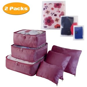 Racxily 9Pcs/Set Clothes Storage Bags Water-Resistant Travel Luggage Organizer Clothing Packing Cubes for Blouse Hosiery Stocking - 1 of 4
