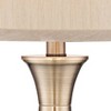 Regency Hill Becky Traditional Table Lamps Set of 2 with Round Risers 25 3/4" High Antique Brass Beige Drum Shade for Bedroom Living Room House Home - 3 of 4