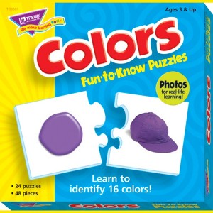 Trend Enterprises Colors 2-Piece Puzzles, 16 Assorted Colors, Set of 24 - 1 of 1