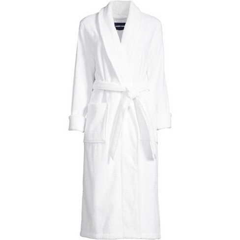 Lands' End Women's Plus Size Cotton Terry Long Spa Bath Robe - 2x - White :  Target