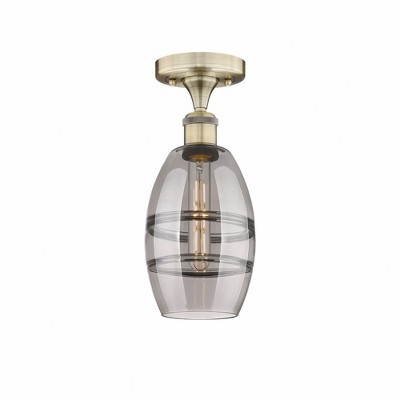 Vaz - 1 Light Semi-Flush Mount In Industrial Style-8.25 Inches Tall and 5.88 Inches Wide