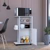 Vynxaria Clip Kitchen Cart with Single Door Cabinet & Easy-Move Casters - 2 of 4
