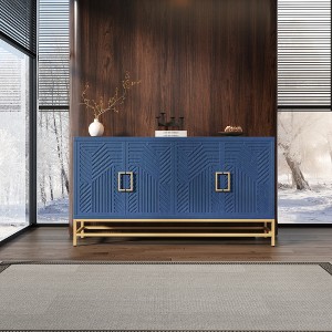 Whisen Retro Style Sideboard with Rectangular Metal Handles and Adjustable Shelves for Kitchen, Living Room and Dining Room - 1 of 4