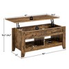 Yaheetech Lift Top Coffee Table with Storage & 2 Open Shelves for Living Room, Reception Room, Office - 3 of 4