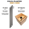 Excello Global Products RTA Planter Box Set With String Light Pole - 18"x18" Oversized - 2 of 4