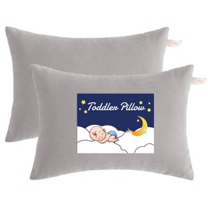 2 Pack Microfiber Toddler Pillows, Soft Down Alternative Travel Pillows - NTBAY - 1 of 4