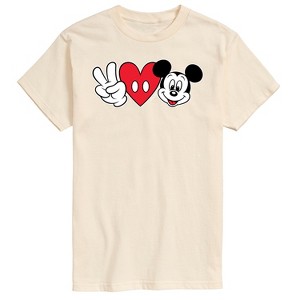 Men's - Disney - Peace Love Mickey Mouse Short Sleeve Graphic T-Shirt - 1 of 4