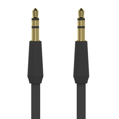 Just Wireless 4ft Flat TPU Auxiliary Cable (3.5mm) - Black