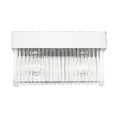 Norwich 2-Light Polished Chrome Vanity Sconce with Crystal Rods