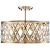 Possini Euro Design Tanz Modern Ceiling Light Semi Flush Mount Fixture 16 1/2" Wide Satin Brass 3-Light Clear Glass Crystal for Bedroom Kitchen House - 3 of 4