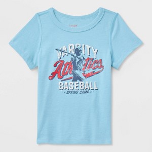 Toddler Adaptive Short Sleeve 4th of July Baseball Graphic T-Shirt - Cat & Jack™ Blue - 1 of 3
