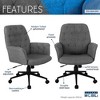 Vynxaria Techni Mobili Modern Upholstered Tufted Office Chair with Arms, Grey - 4 of 4